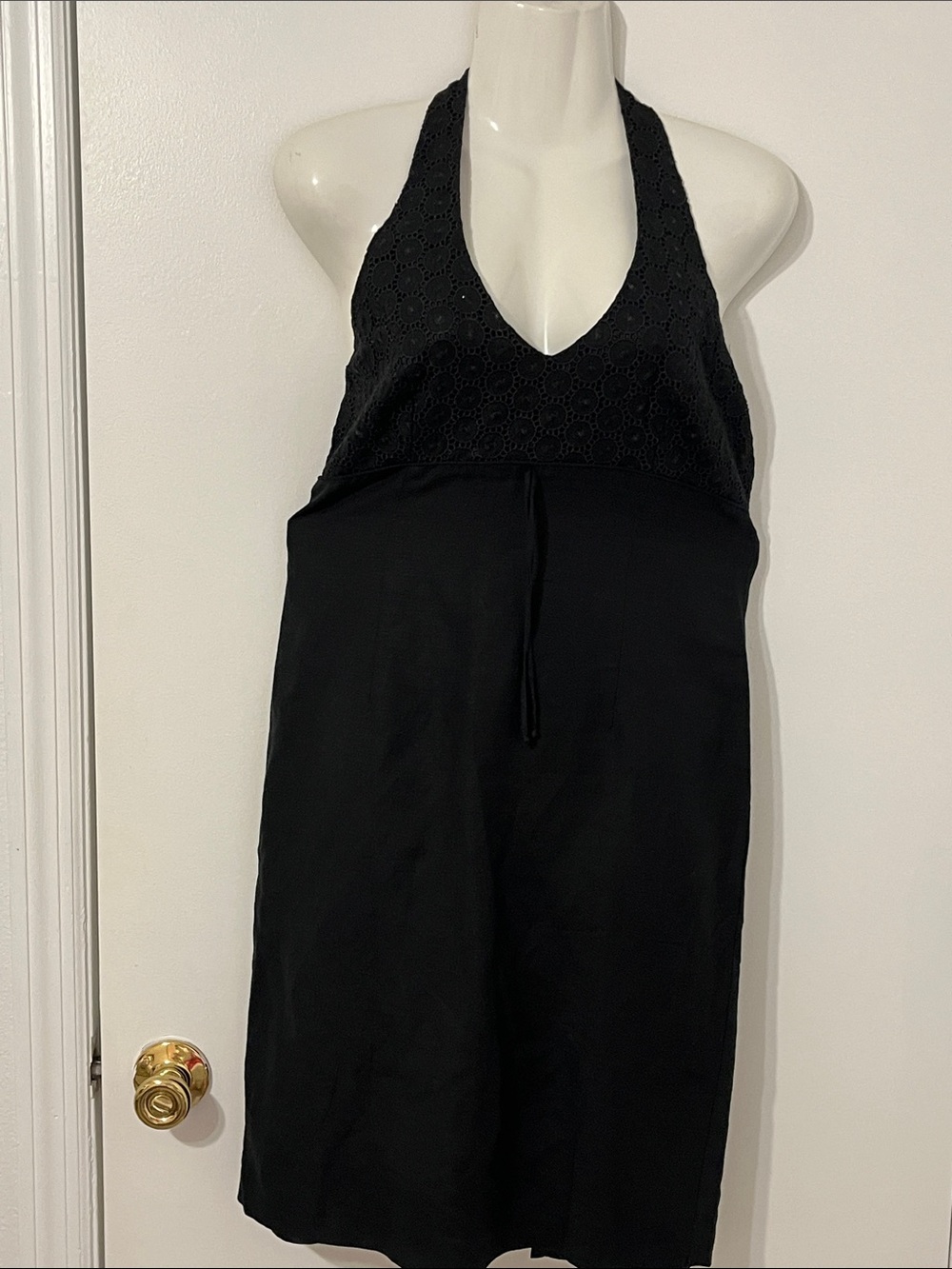 Eliza J N York Black Halter Eyelet Bodice Dress 8